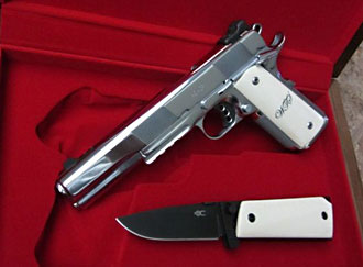 1911 and knife with ivory handles