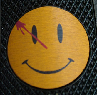 Watchmen Smiley Face 1911 Grip Closeup