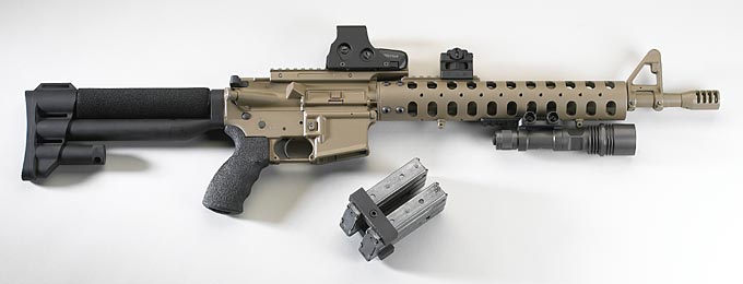 AR-15 with Dual Magazine Clamp