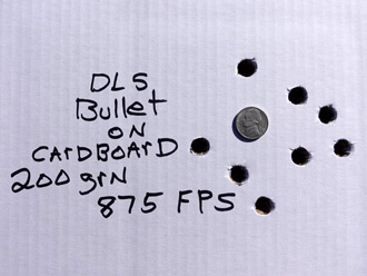 D&L Sports .45 ACP Bullet hole